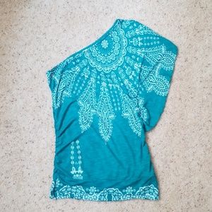 🔥 All $10 items 2/$15! // Teal One Shoulder Top